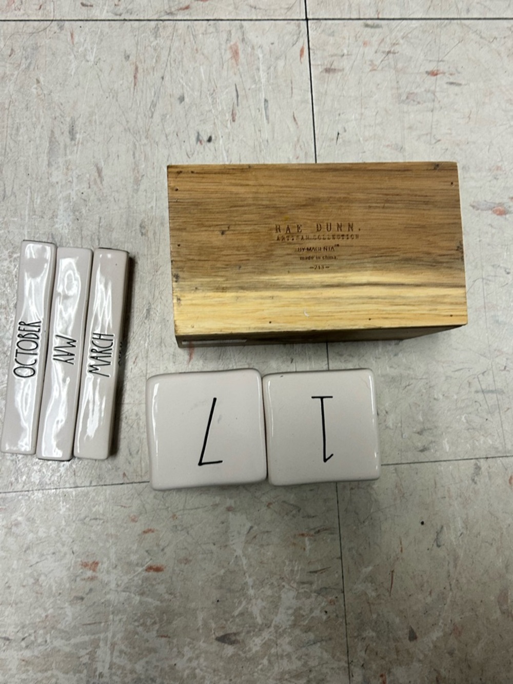 Rae Dunn Perpetual Desk Calendar | Farmhouse Wood Block Calendar | Magenta - Picture 11 of 11